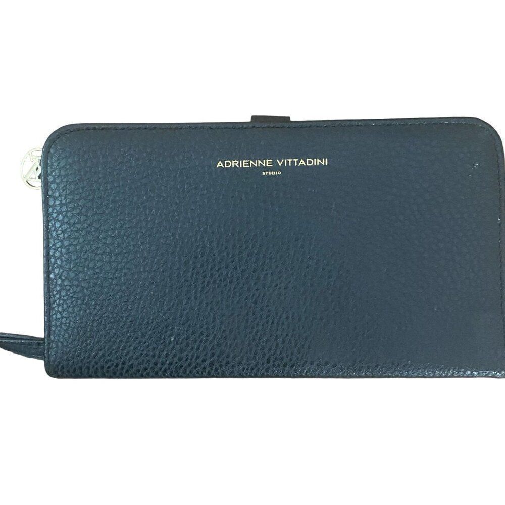 Adrienne Vittadini Black Leather Clutch